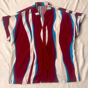 V-neck dress up shirt, stripped, shein, medium